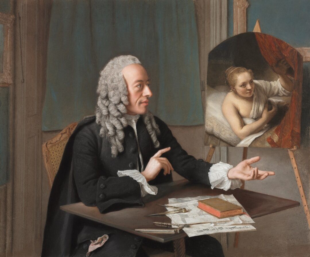 Studio portrait of a French-Swiss archivist in his fifties